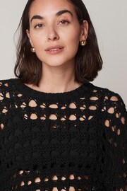 Black Open Stitch Jumper - Image 4 of 6