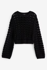 Black Open Stitch Jumper - Image 5 of 6