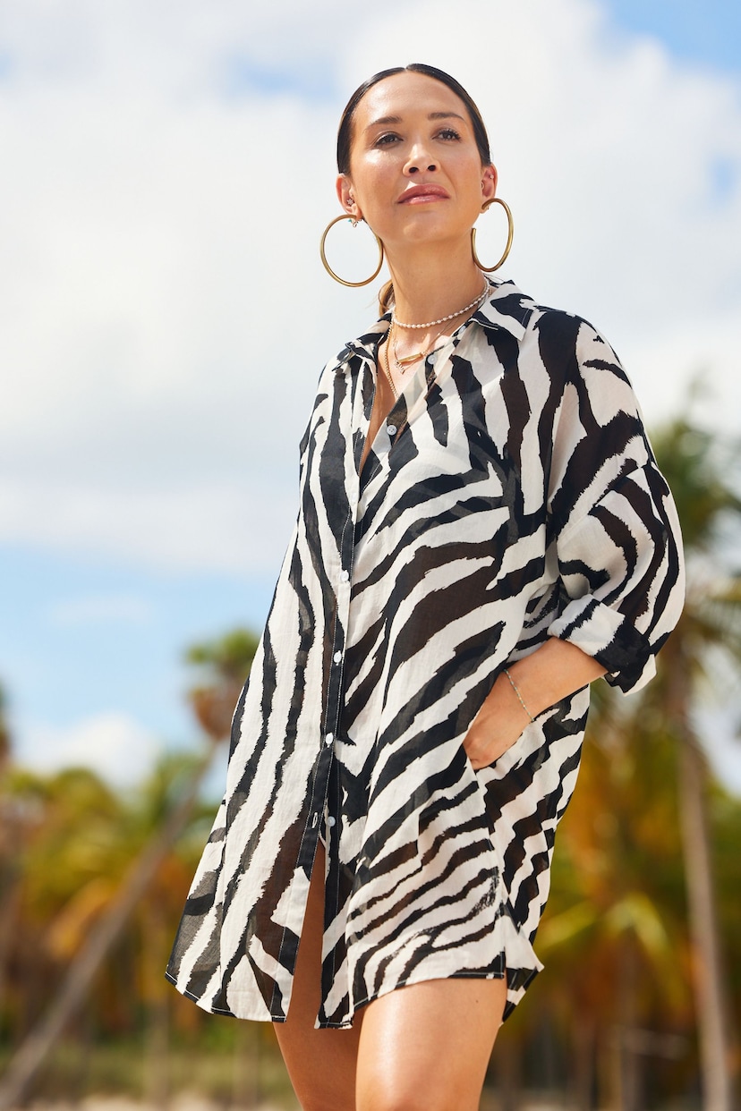 Myleene Klass Zebra Beach Shirt Cover-Up - Image 7 of 10