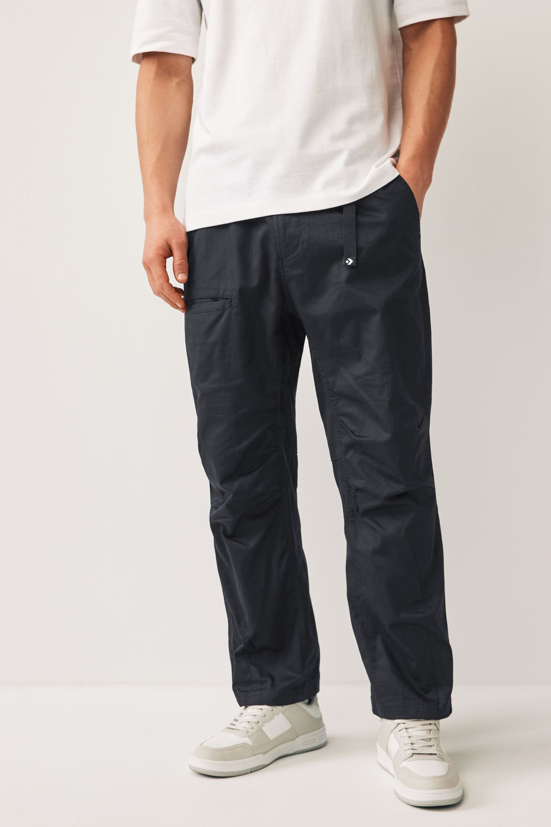 Converse Black Elevated Woven Adjustable Trousers - Image 1 of 5