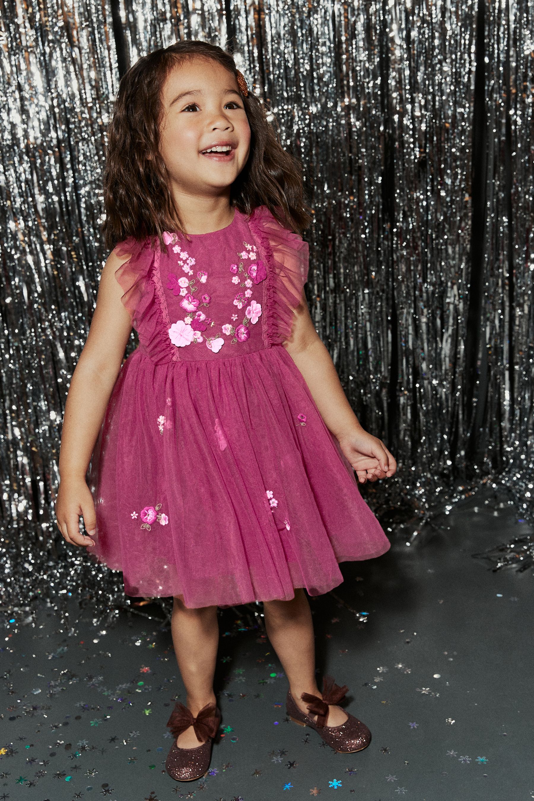 Berry Red Mesh Party Dress 3mths 8yrs