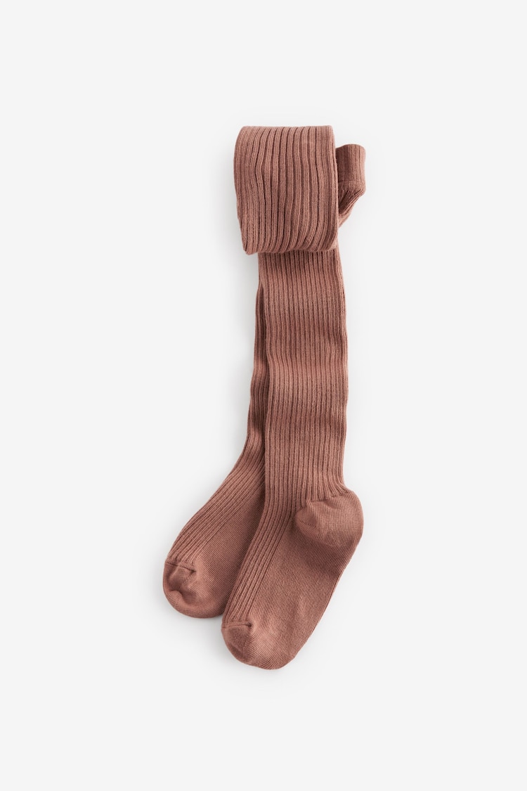 Rust Brown Cotton Rich Rib Tights - Image 1 of 1