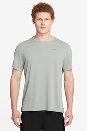 Nike Light Grey Miler Dri-FIT UV Running T-Shirt - Image 1 of 13