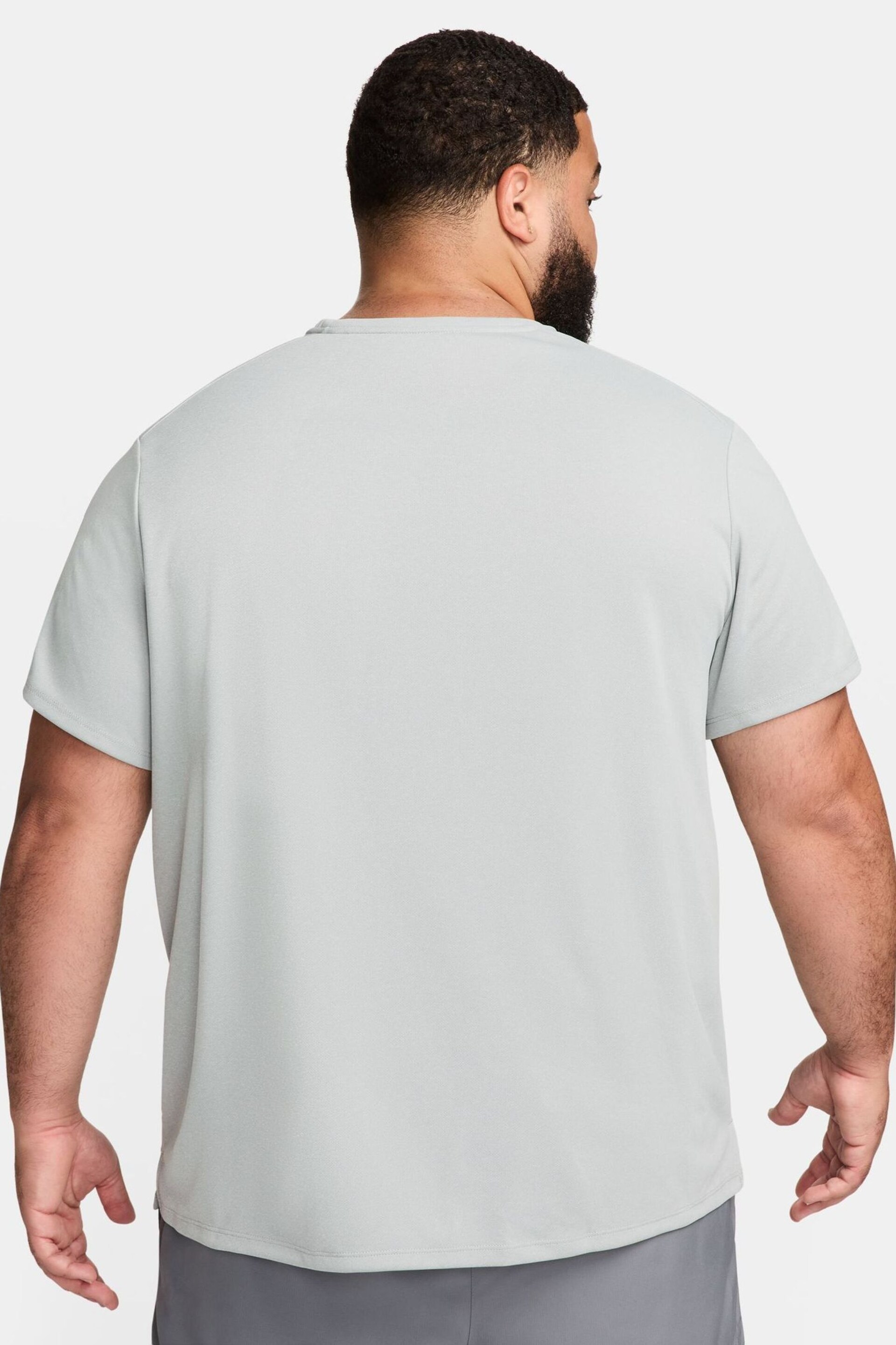 Nike Light Grey Miler Dri-FIT UV Running T-Shirt - Image 10 of 13