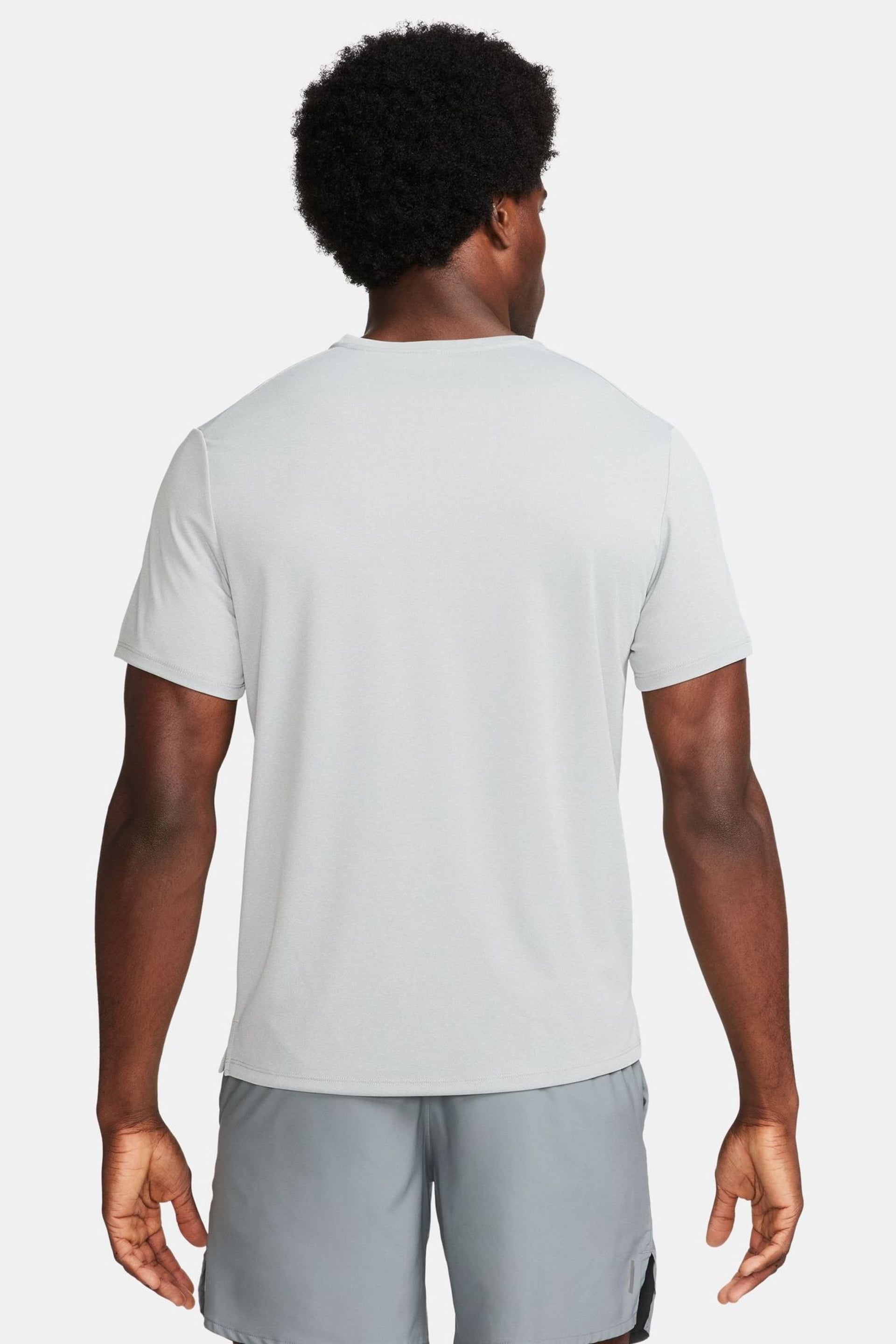 Nike Light Grey Miler Dri-FIT UV Running T-Shirt - Image 4 of 13