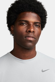 Nike Light Grey Miler Dri-FIT UV Running T-Shirt - Image 5 of 13