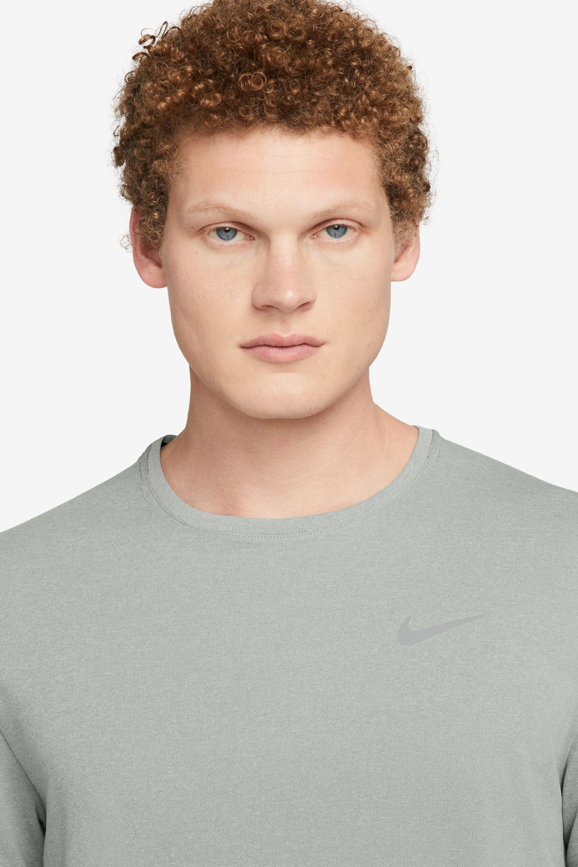 Nike Light Grey Miler Dri-FIT UV Running T-Shirt - Image 6 of 13