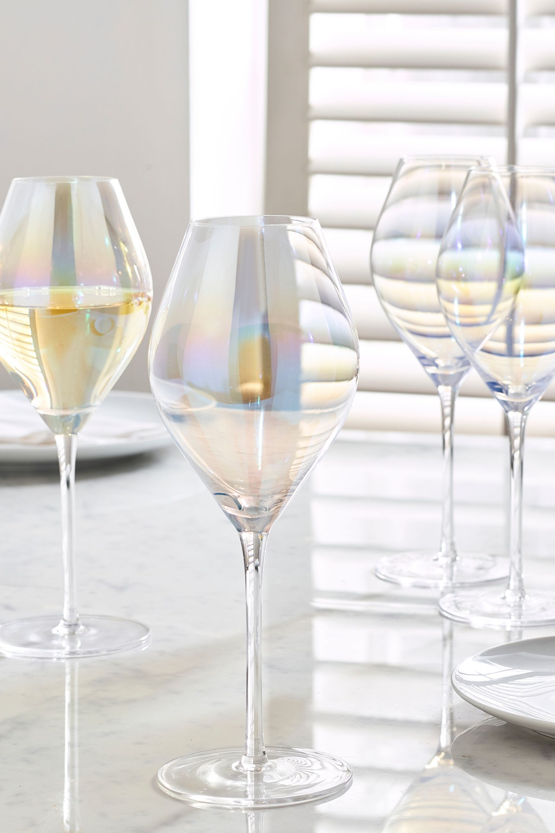 Set of 4 Iridescent Vienna Wine Glasses - Image 1 of 4