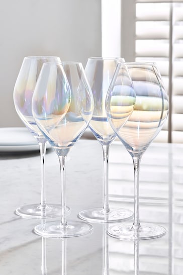 Set of 4 Iridescent Vienna Wine Glasses