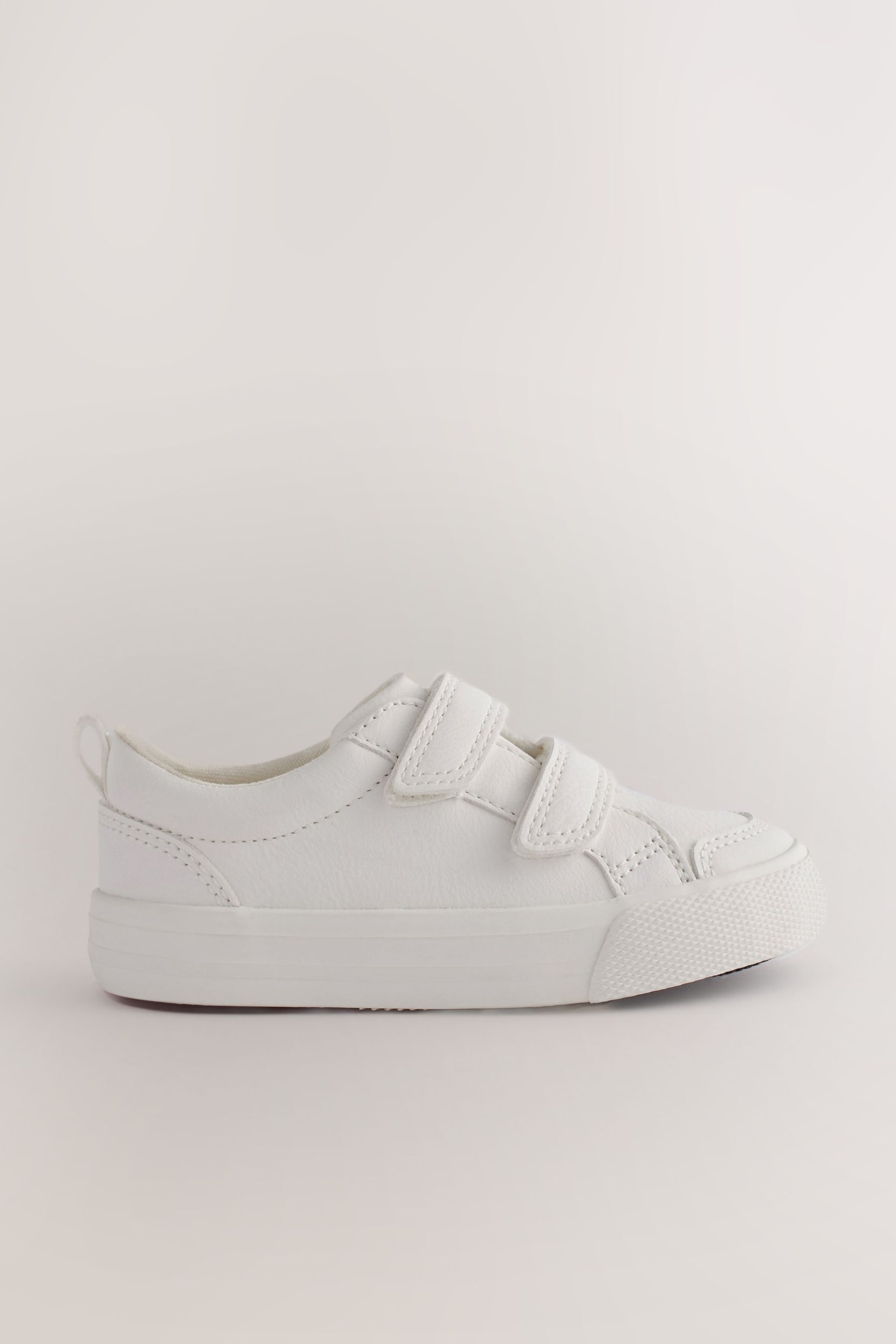 White Wide Fit (G) Two Strap Touch Fastening Trainers - Image 2 of 7