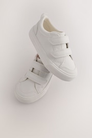 White Wide Fit (G) Two Strap Touch Fastening Trainers - Image 3 of 7