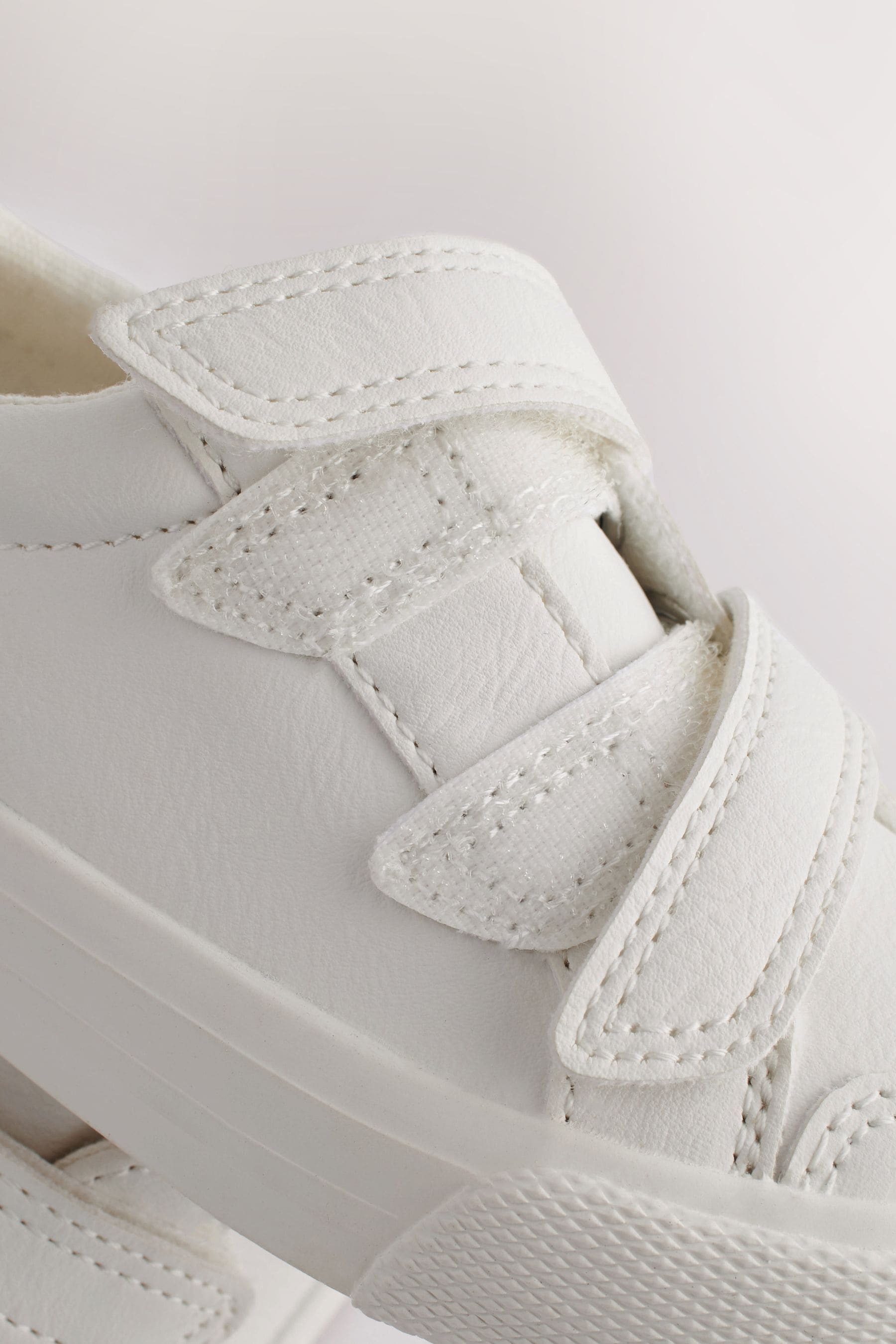 White Wide Fit G Two Strap Touch Fastening Trainers