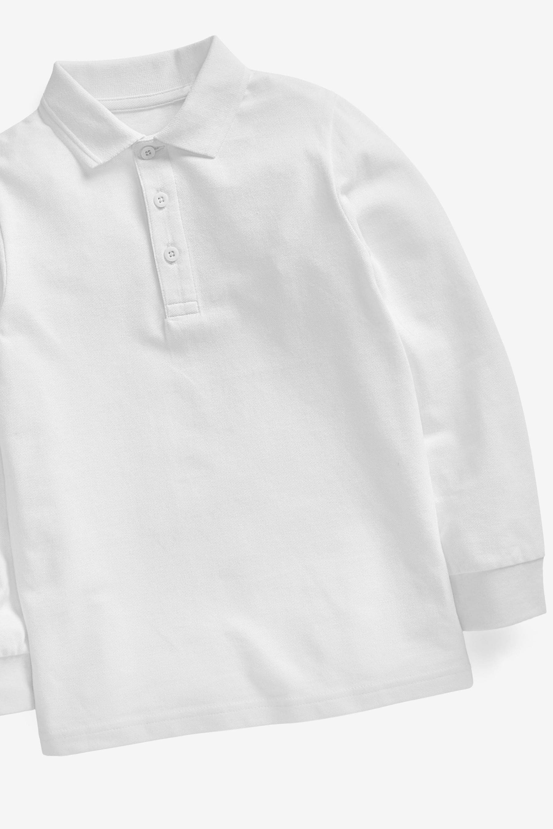 Buy White 2 Pack 100 Cotton Long Sleeve School Polo Shirts 3 16yrs from the Next UK online shop
