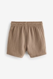 Tan Brown Soft Textured Cotton Shorts (3mths-7yrs) - Image 6 of 7