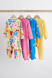Multi Bright Baby 4 Pack Footed Sleepsuits (0-3yrs) - Image 2 of 13