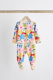 Multi Bright Baby 4 Pack Footed Sleepsuits (0-3yrs) - Image 3 of 13