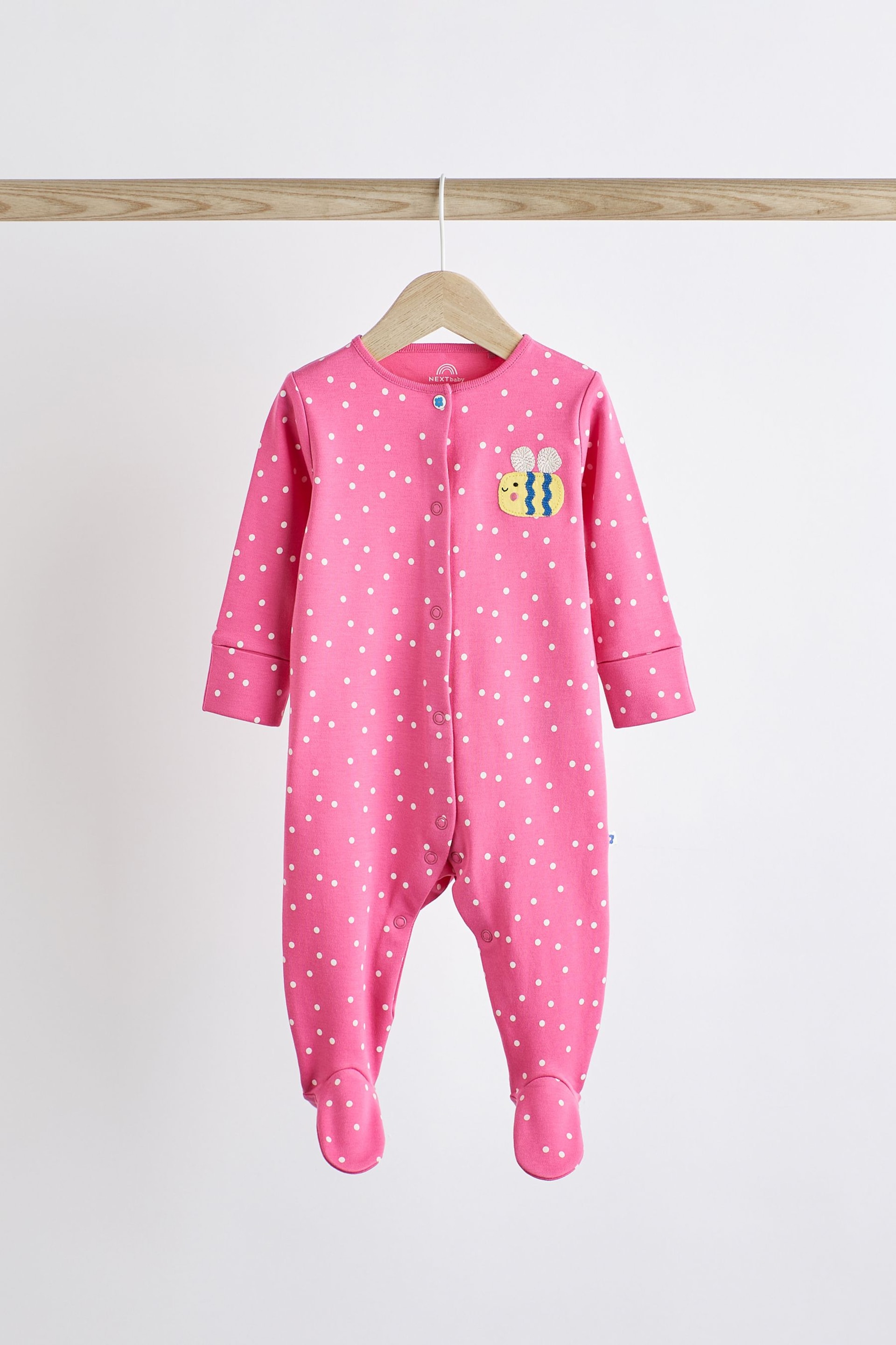 Multi Bright Baby 4 Pack Footed Sleepsuits (0-3yrs) - Image 4 of 13