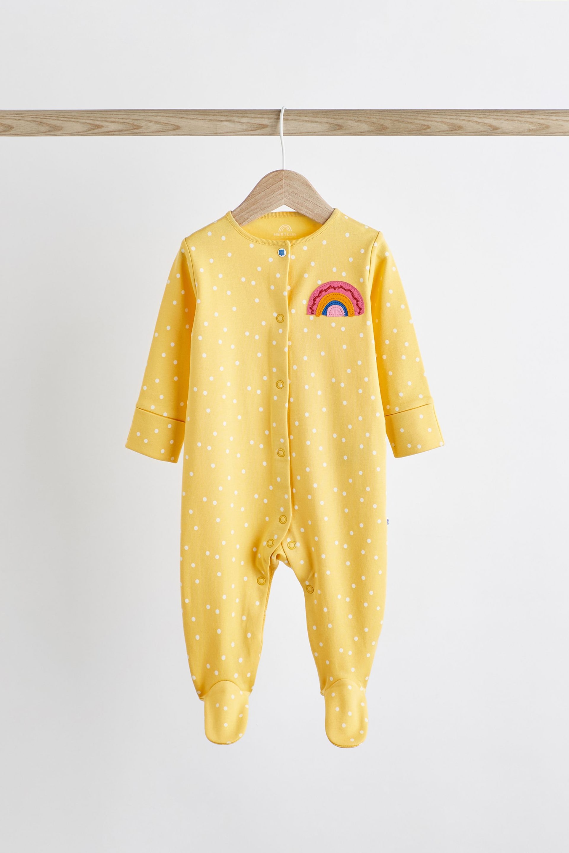 Multi Bright Baby 4 Pack Footed Sleepsuits (0-3yrs) - Image 6 of 13