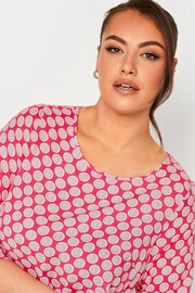 Yours Curve Red Tab Sleeve Blouse - Image 4 of 4