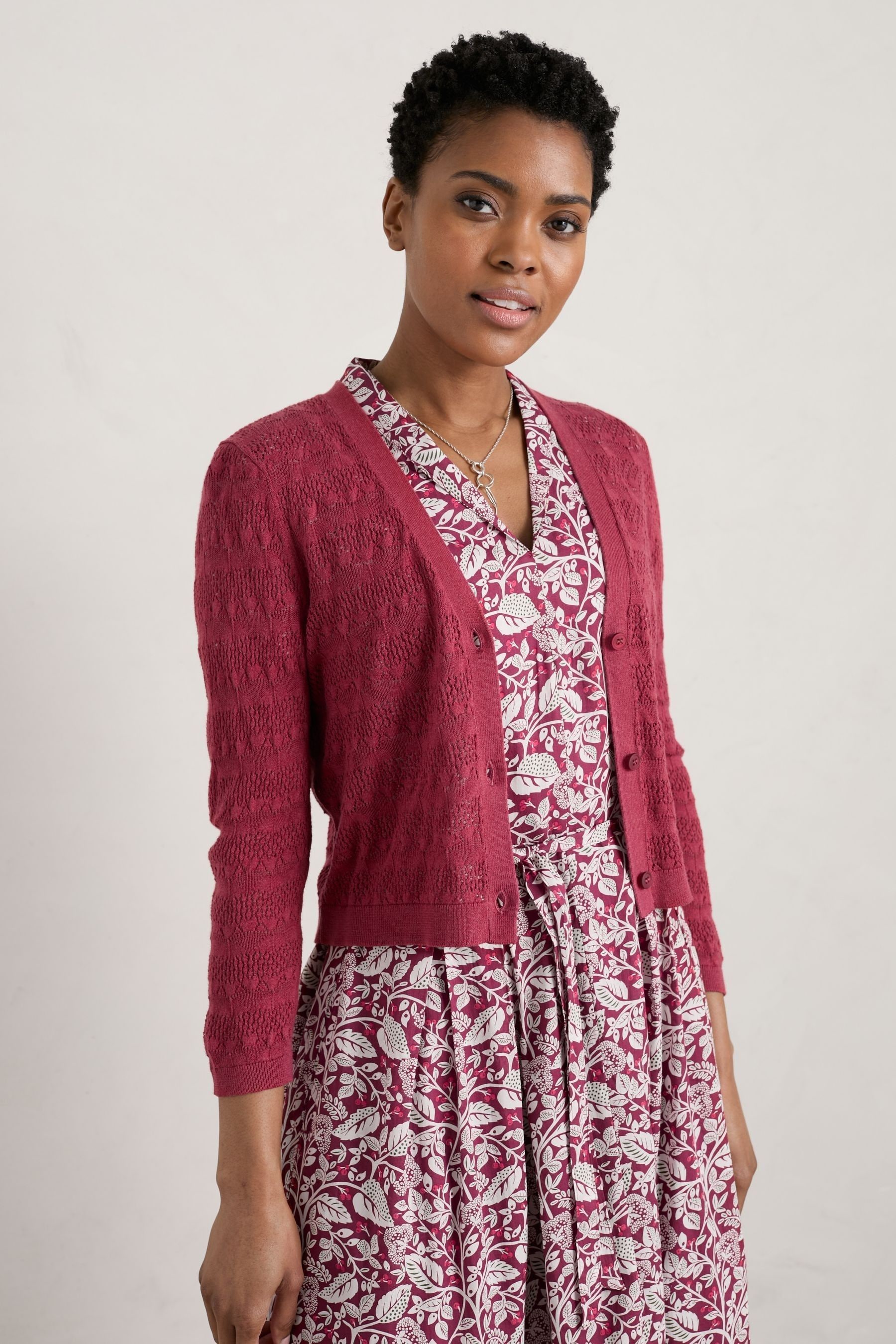 Buy Seasalt Cornwall Pink Sweet Day Cotton Cardigan from Next Luxembourg