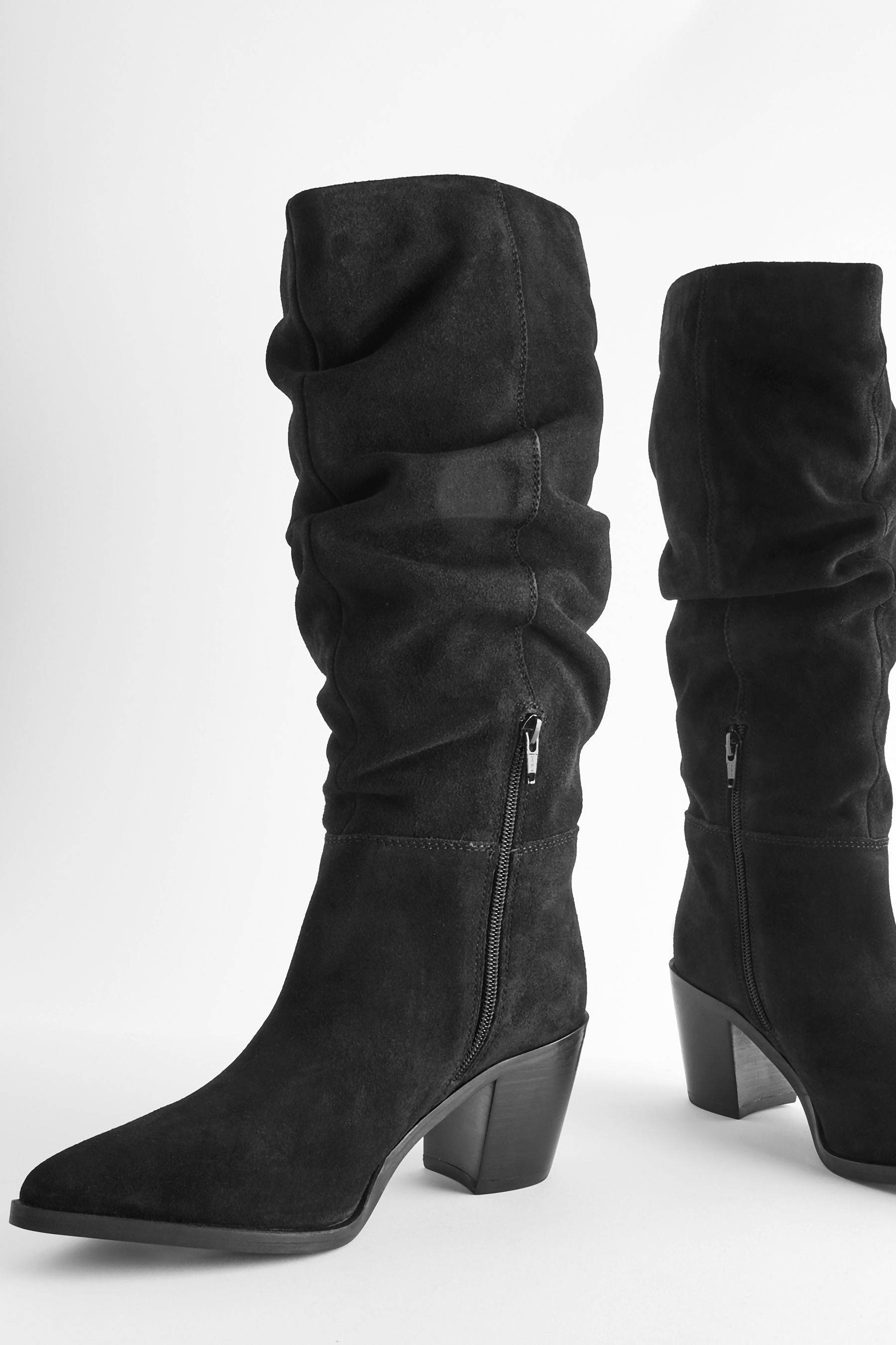 Buy Black Forever Comfort Suede Knee High Slouch Boots from the Next UK online shop
