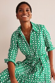 Boden Green Tiered Cotton Maxi Shirt Dress - Image 3 of 5