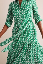 Boden Green Tiered Cotton Maxi Shirt Dress - Image 4 of 5