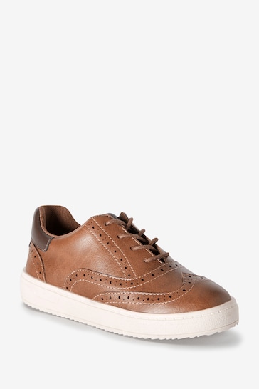Tan Brown            Lace-Up Brogue Shoes