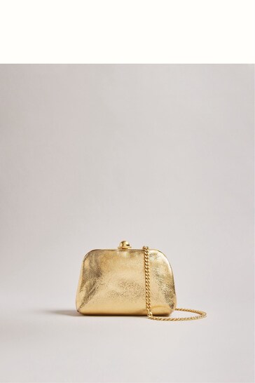 Ted Baker Mirise Gold Mini Clutch Frame Bag