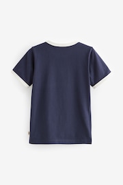 Little Bird by Jools Oliver Navy/Ecru Stripe Short Sleeve Raglan Colourful T-Shirt - Image 2 of 6