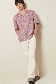 Pink Floral Short Sleeve Shirt With Cuban Collar - Image 2 of 8