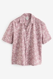 Pink Floral Short Sleeve Shirt With Cuban Collar - Image 6 of 8