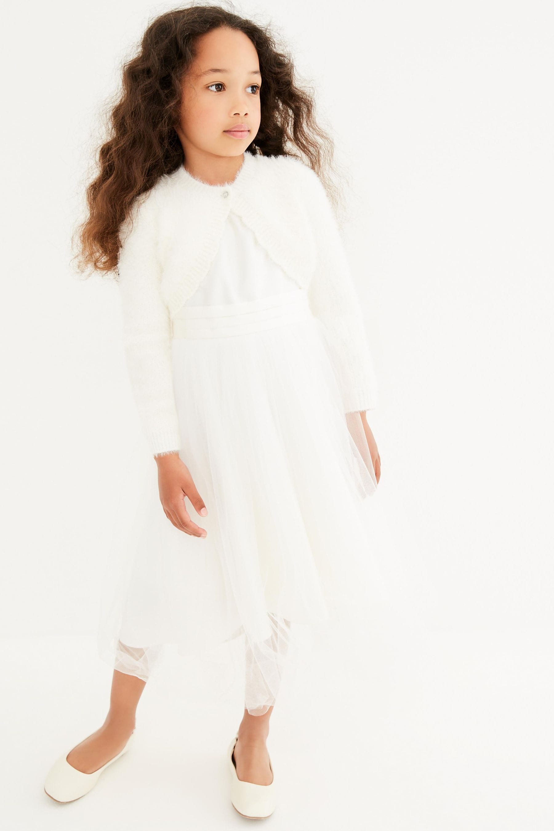 White on sale fluffy shrug