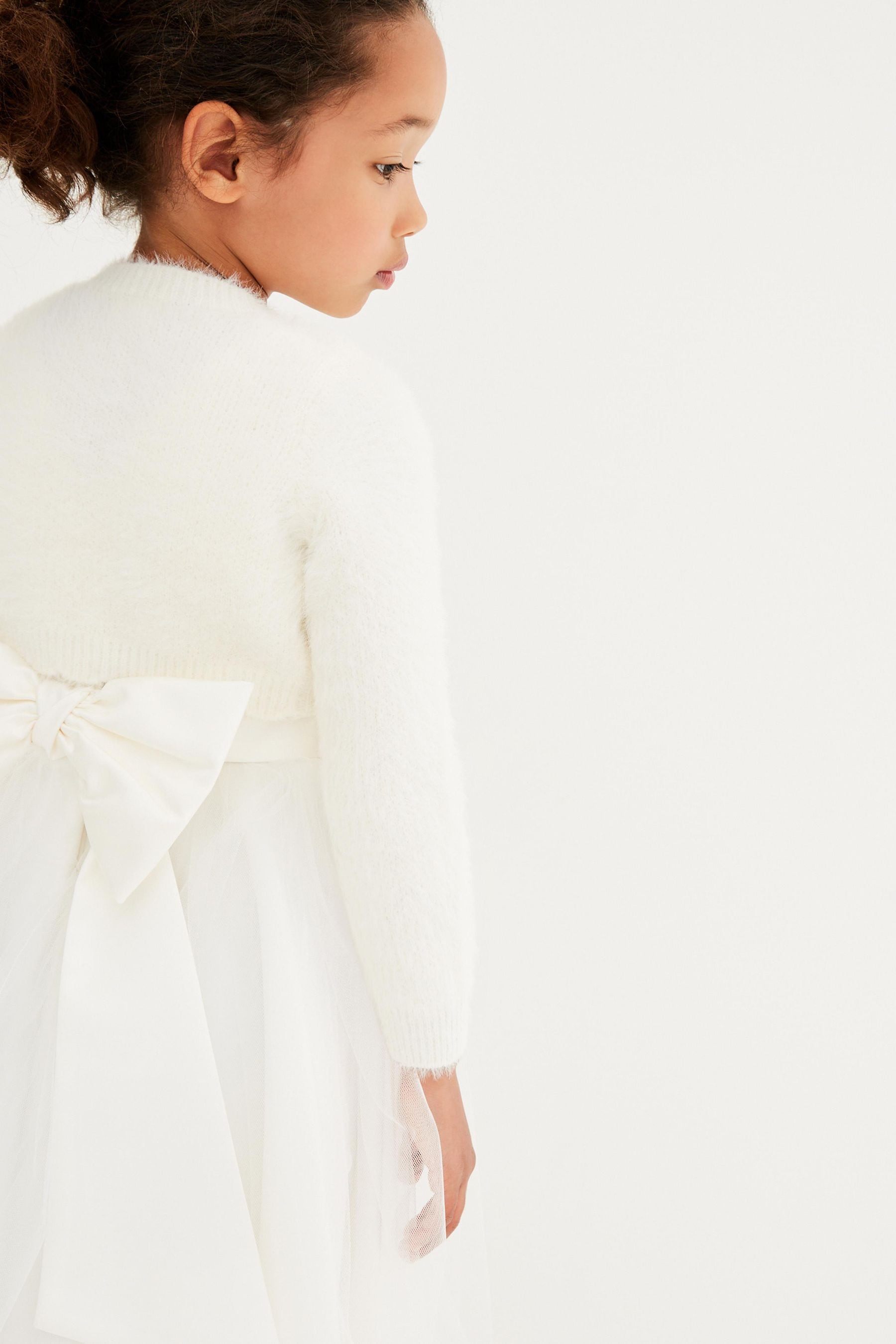 Buy Ecru White Fluffy Shrug Cardigan 12mths 16yrs from the Next UK online shop