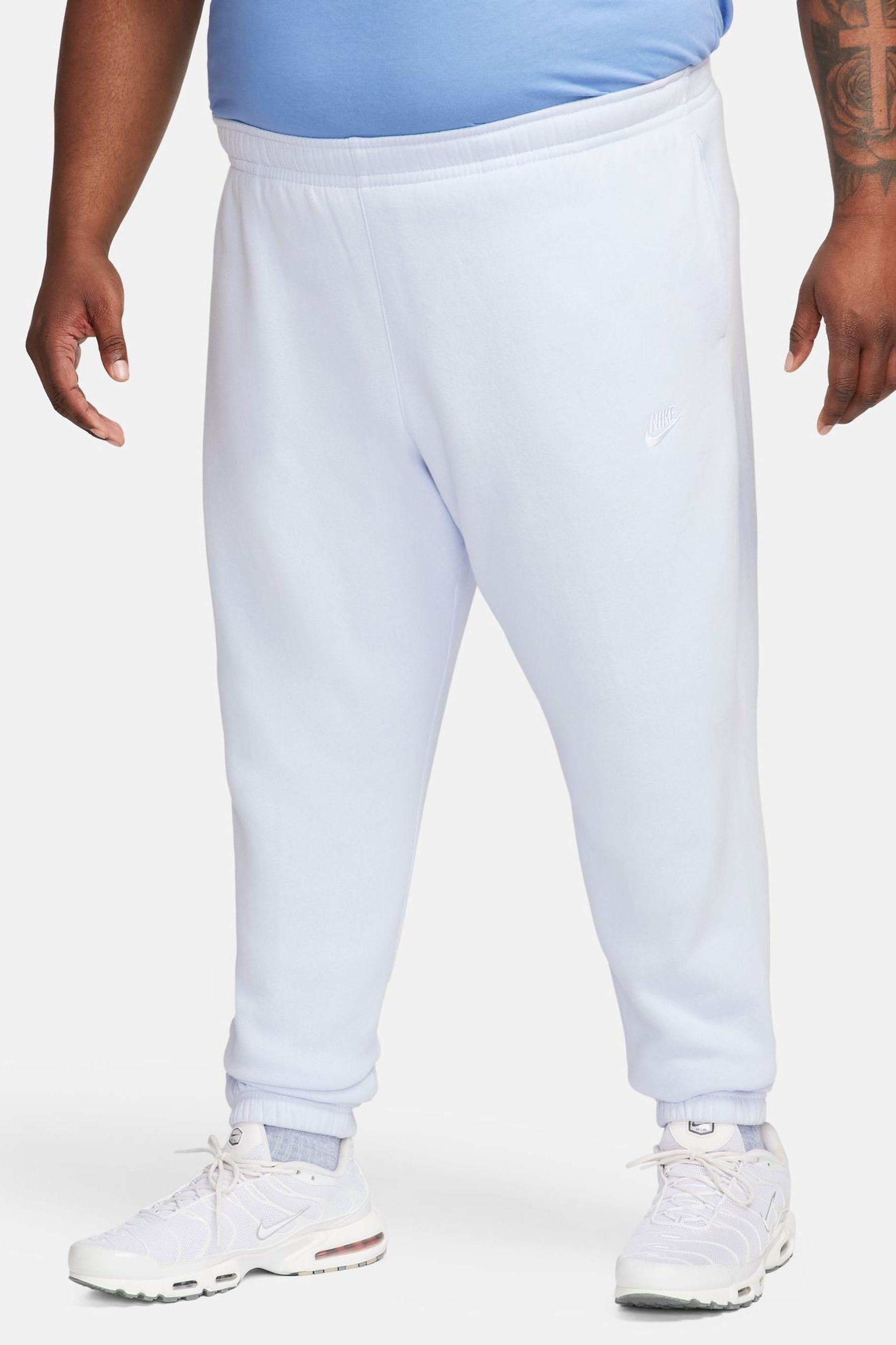 Nike Light Grey Club Cuffed Joggers