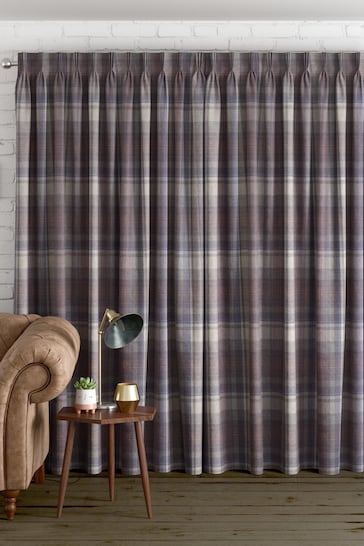 Blue/Grey Alpine Check Made to Measure Curtains