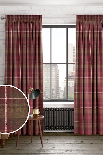 Red Highland Check Made to Measure Curtains