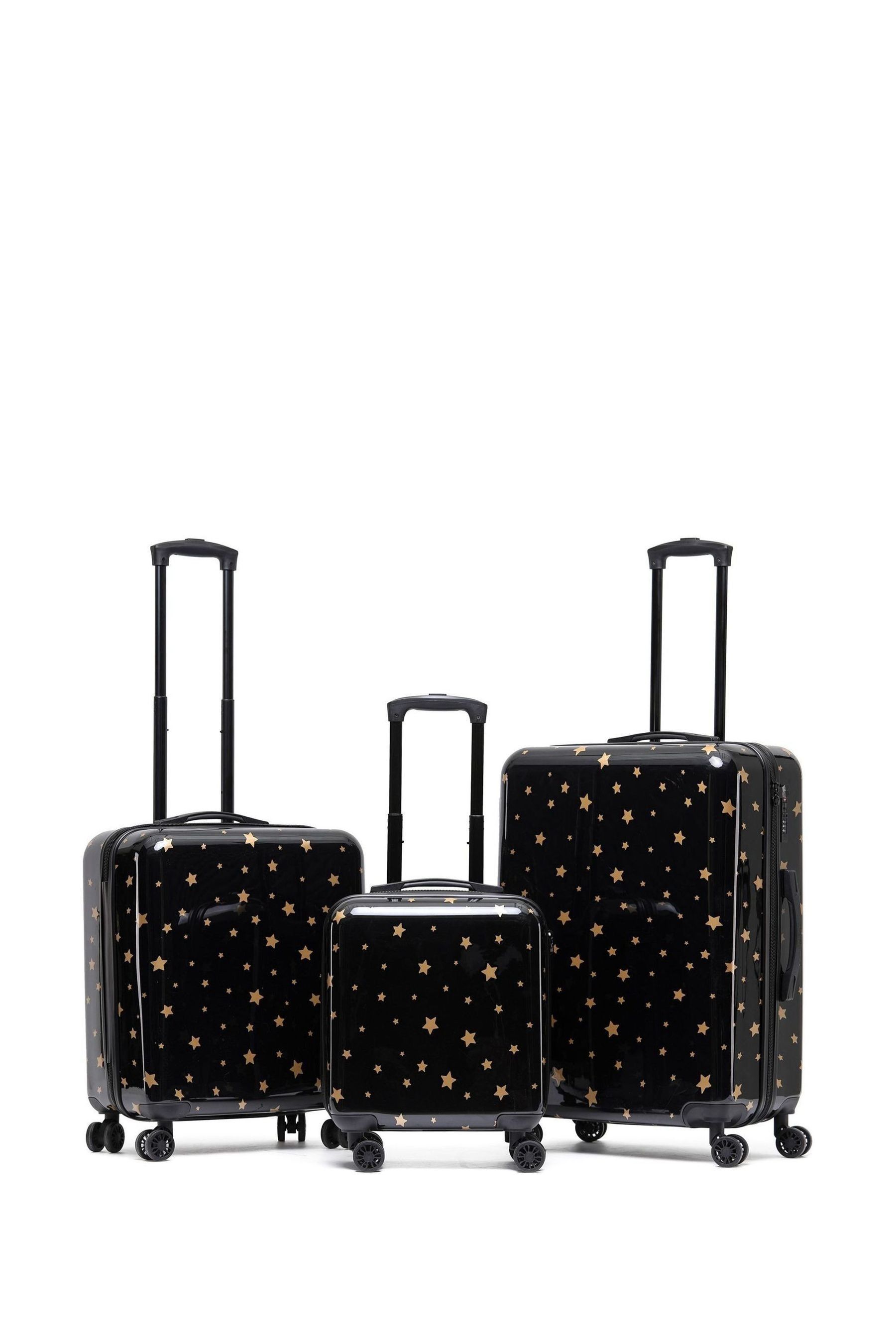 Buy Flight Knight Set of 3 Hardcase Large Check in Suitcases and Cabin Case Black Luggage from Next Malta