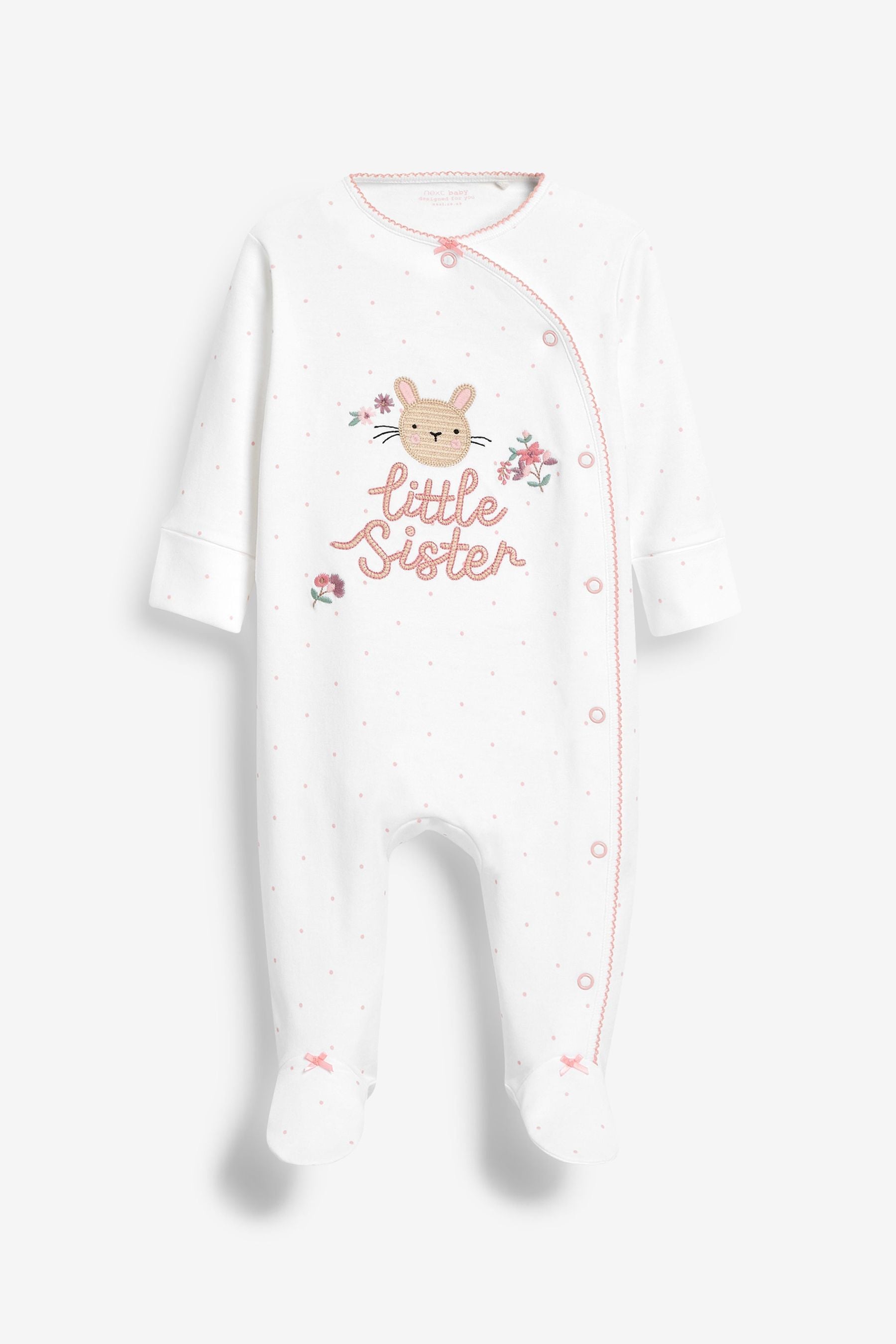 Buy Pink Bunny Little Sister Baby Sleepsuit 0 2yrs from Next Luxembourg