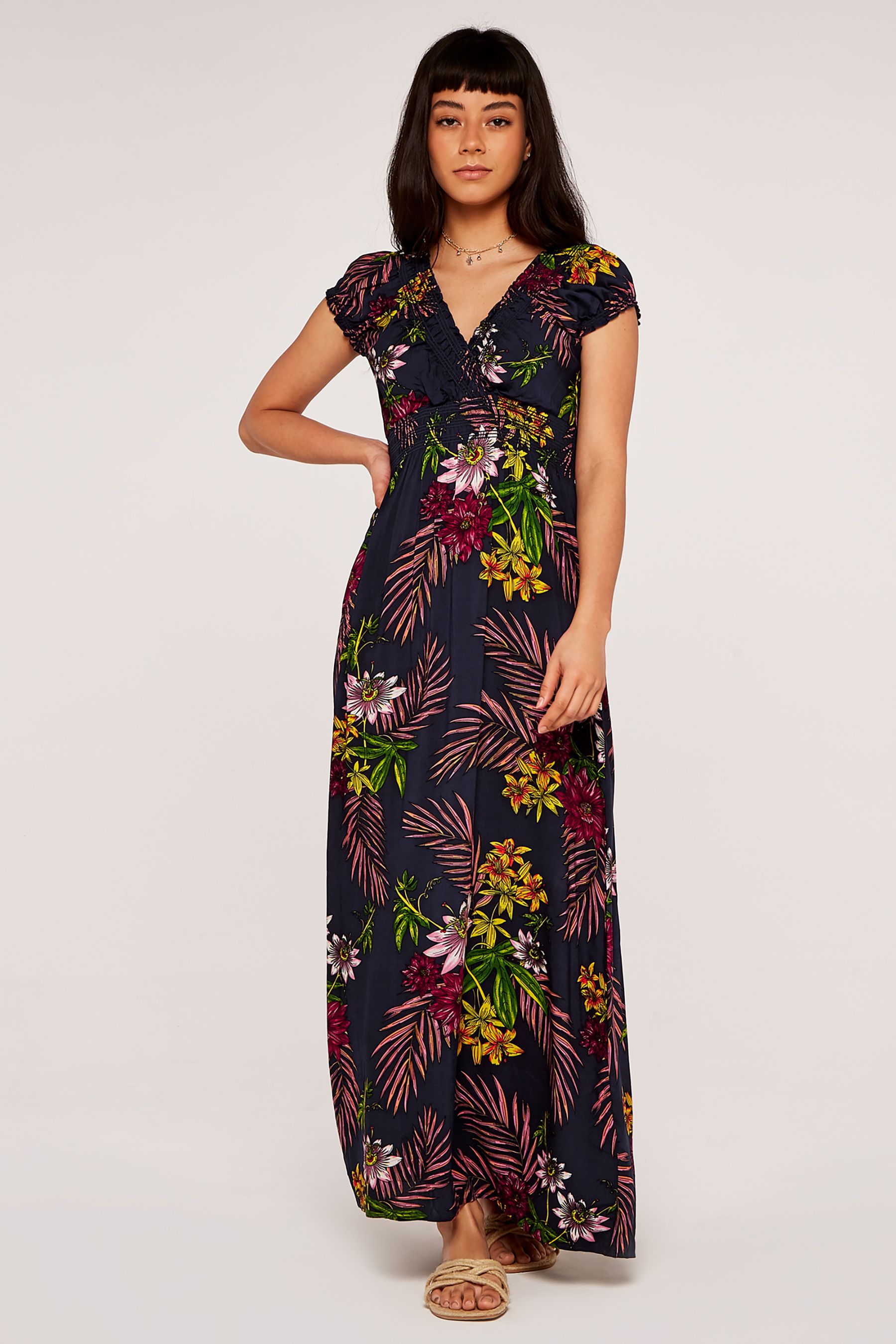 Apricot smock maxi dress hot sale