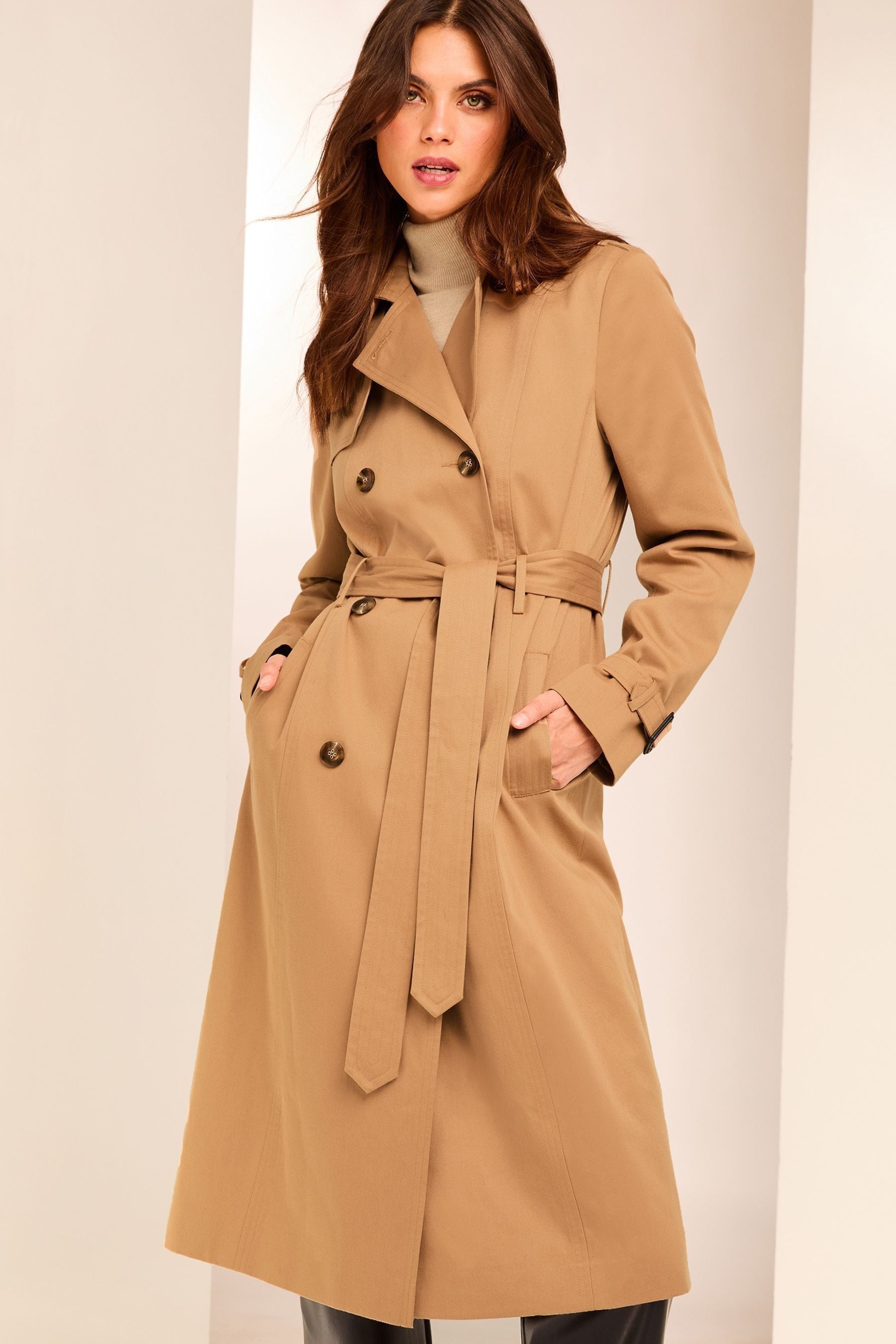 Buy Lipsy Camel Belted Trench Coat from Next United Arab Emirates