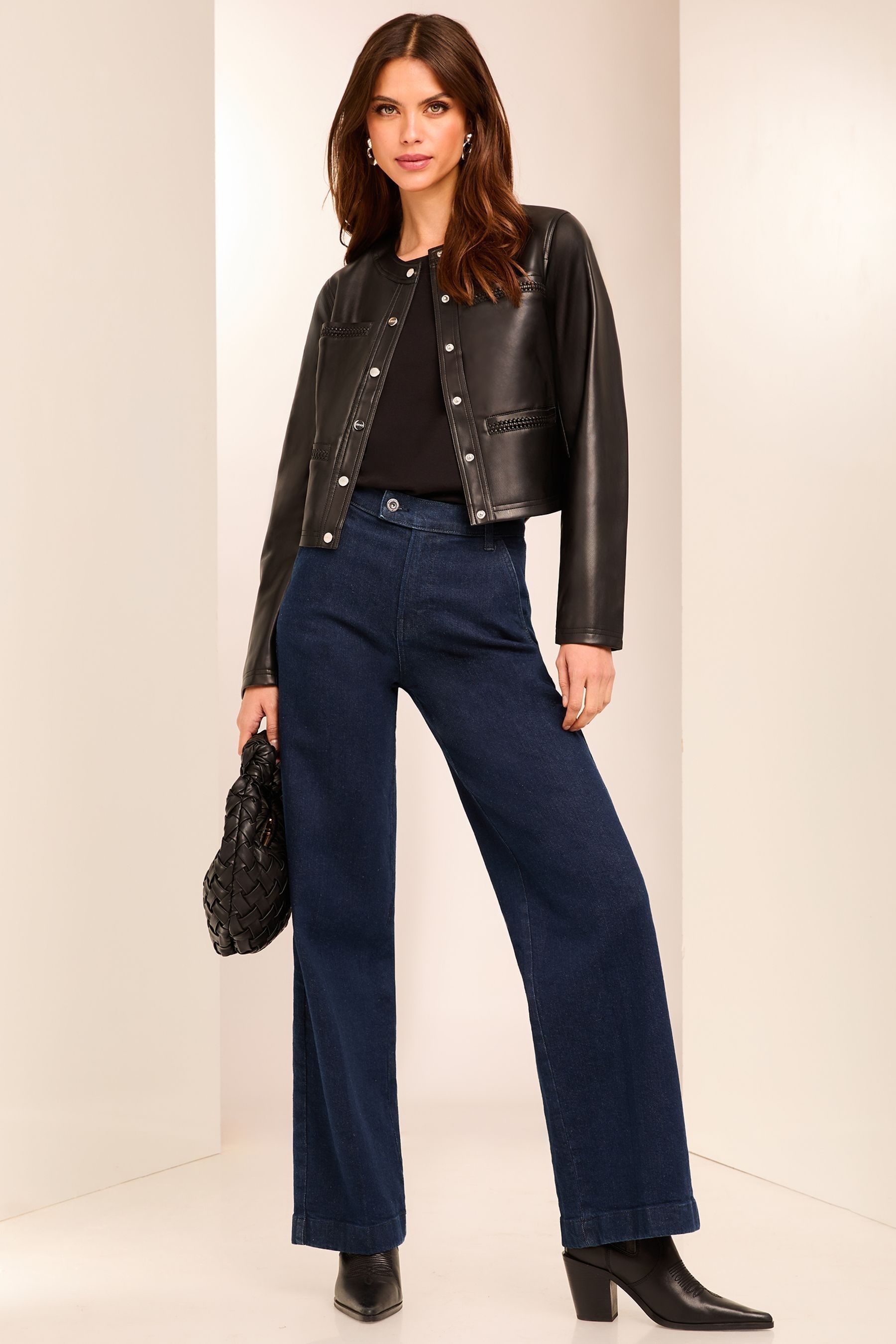 Lipsy collarless leather jacket new arrivals