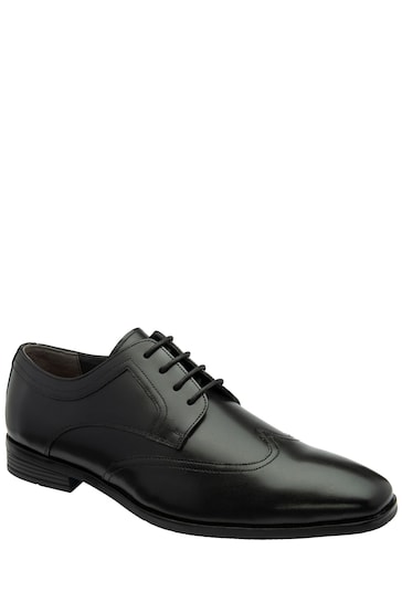 Frank Wright Black Suede Lace-Up Derby Mens Shoes