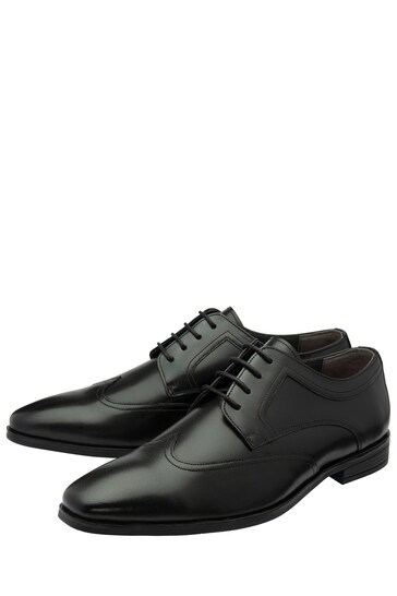 Frank Wright Black Suede Lace-Up Derby Mens Shoes