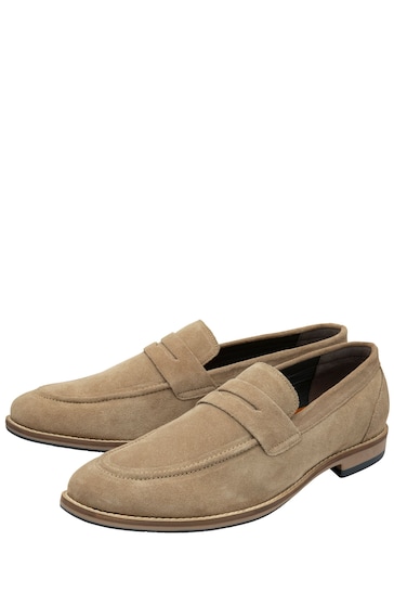 Frank Wright Natural Mens Suede Slip-On Loafers