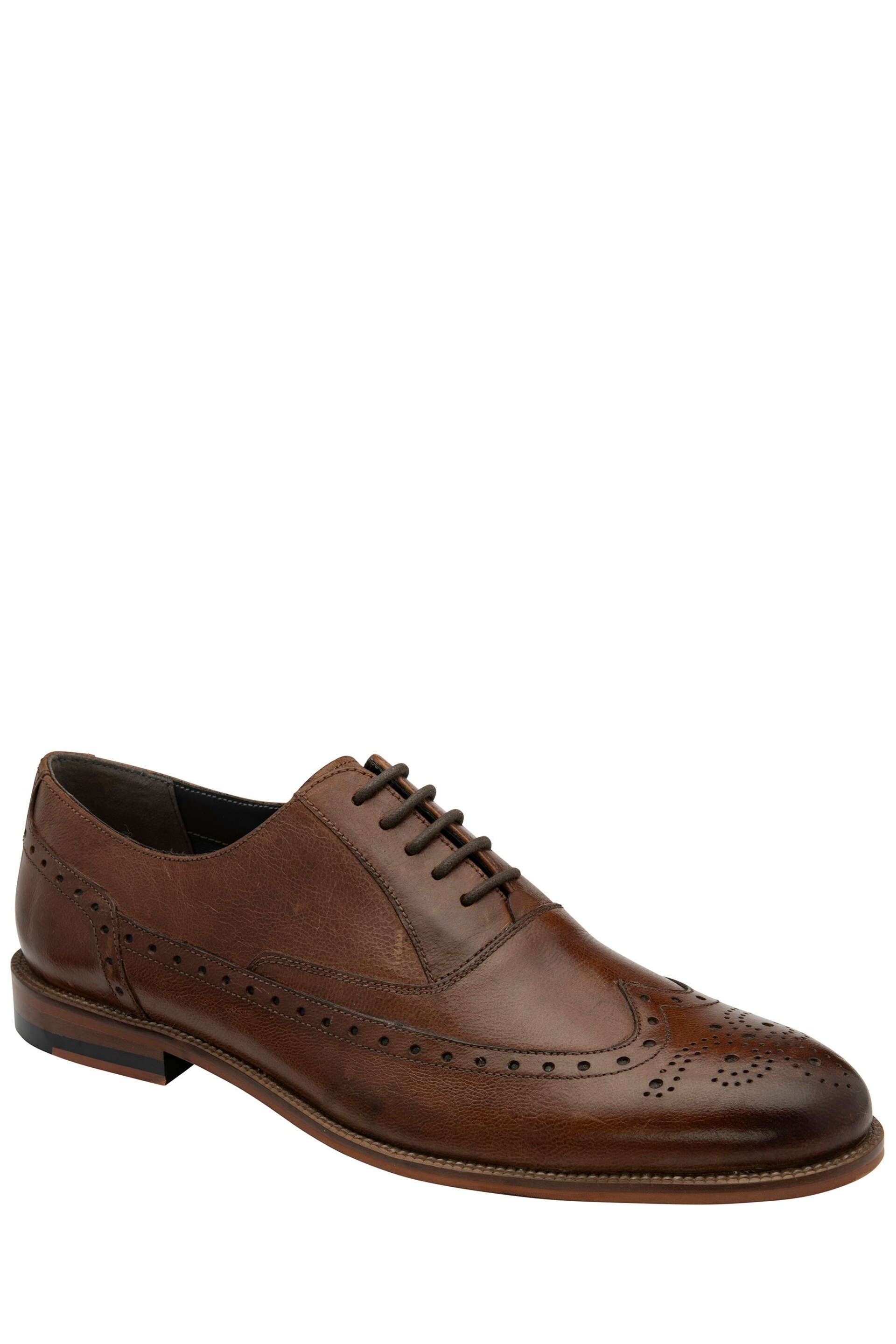 Frank Wright Brown Leather Lace-Up Mens Brogues - Image 1 of 4