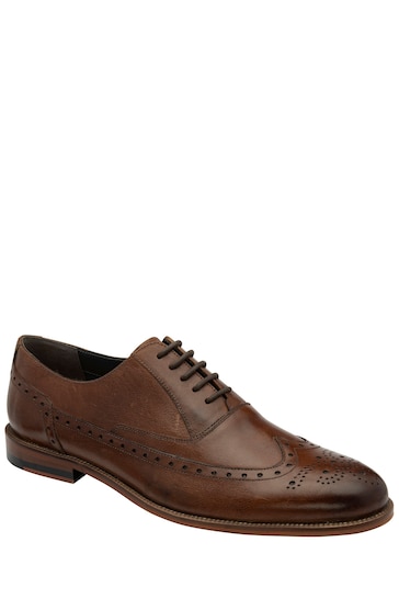 Frank Wright Brown Leather Lace-Up Mens Brogues