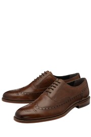 Frank Wright Brown Leather Lace-Up Mens Brogues - Image 2 of 4