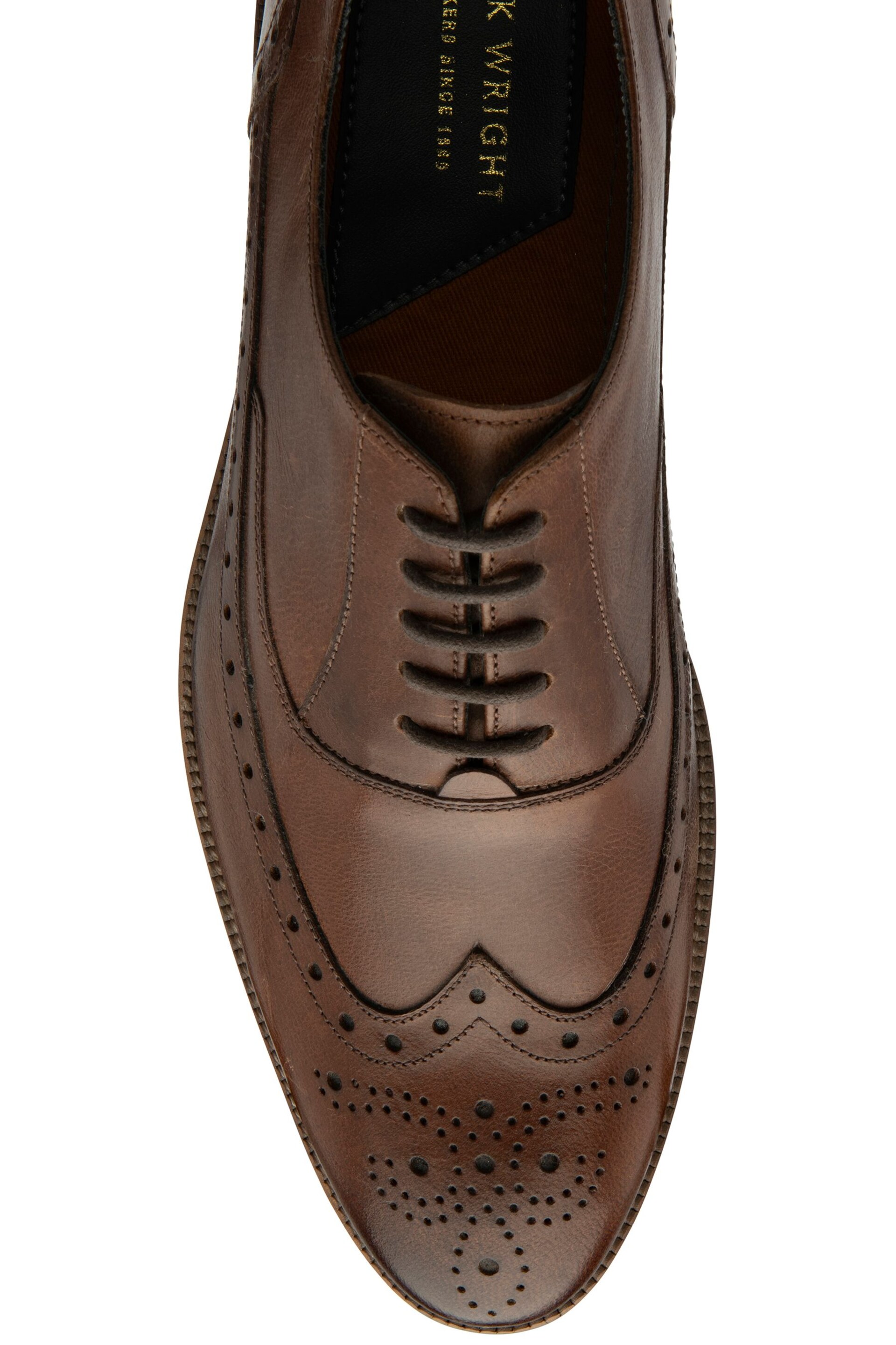 Frank Wright Brown Leather Lace-Up Mens Brogues - Image 4 of 4