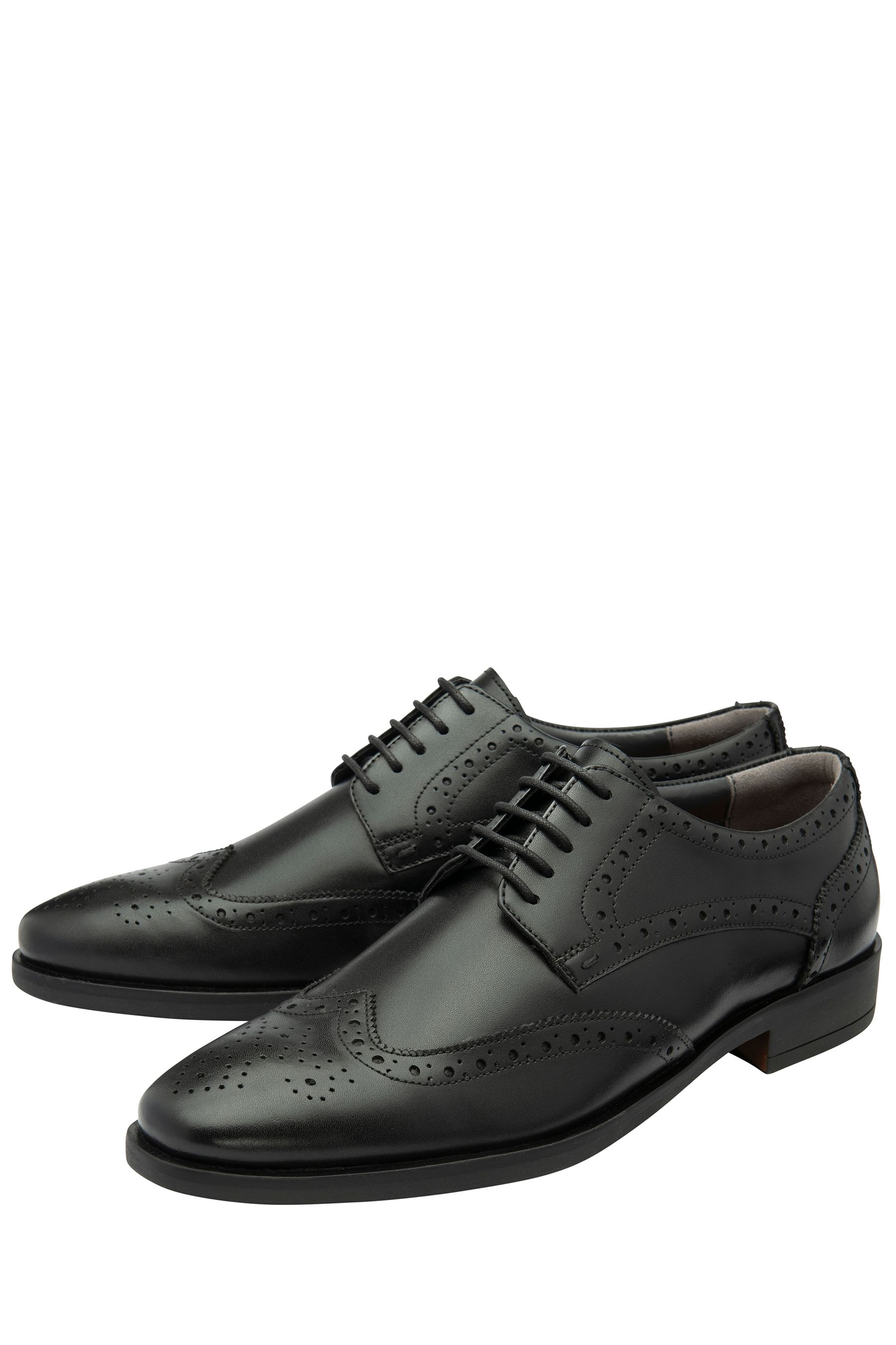 Frank Wright Black Leather Lace Up Brogues